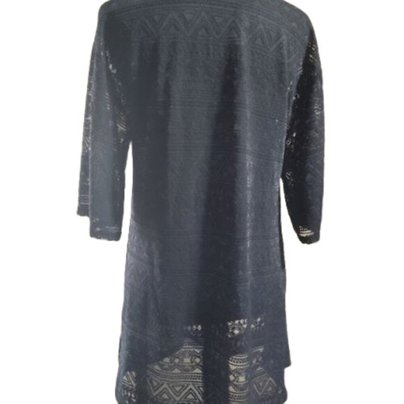 Divided H&M Sheer Black Women's Cardigan Triangle Pattern Size XS - Picture 4 of 9